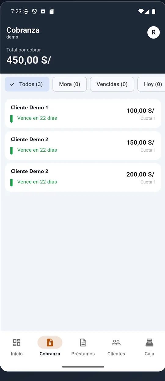 App Credibox: cobranza en campo con cuotas por estado